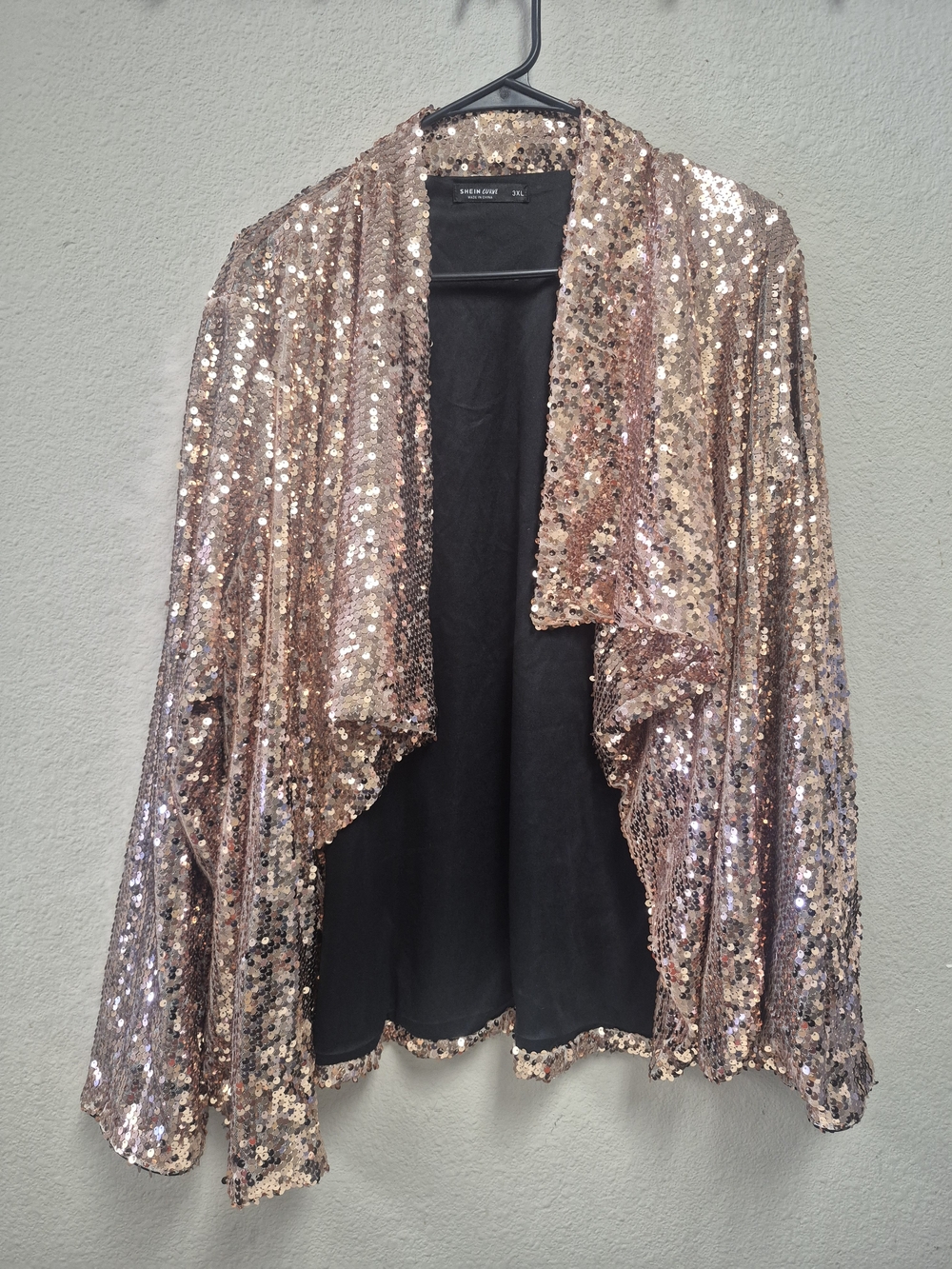 Rose Gold Sequin Draped Jacket